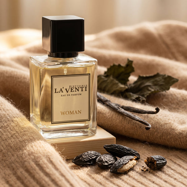 Parfum La'Venti cu note de fasole tonka, vanilie si patchouli
