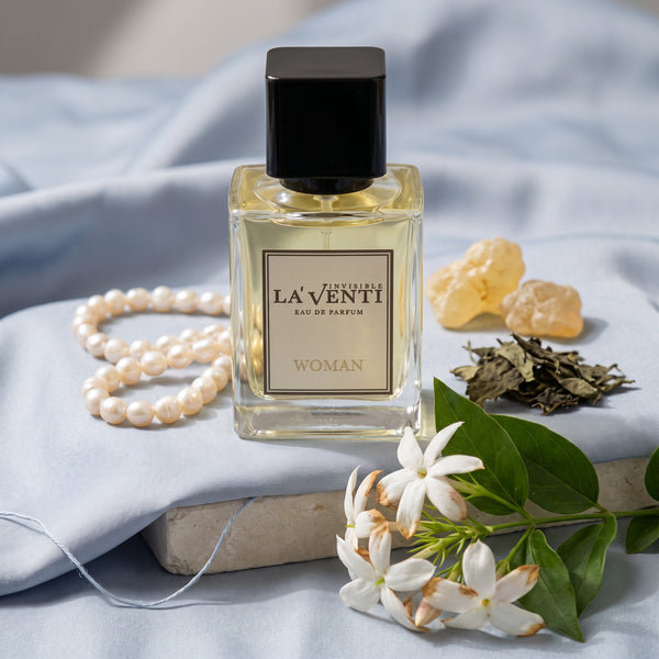 Parfum La'Venti cu note de iasomie, rasina de ambra si patchouli