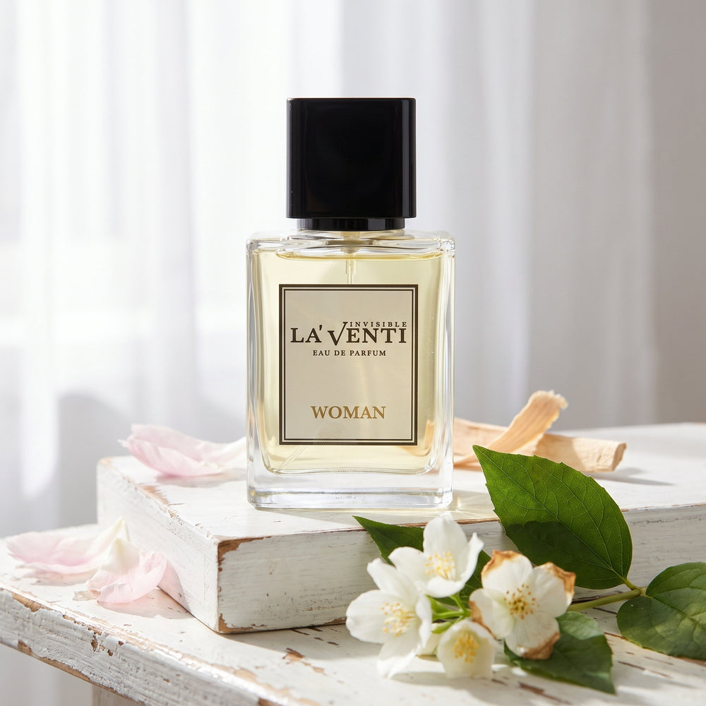 Parfum La'Venti cu note de iasomie, bujor si lemn de santal