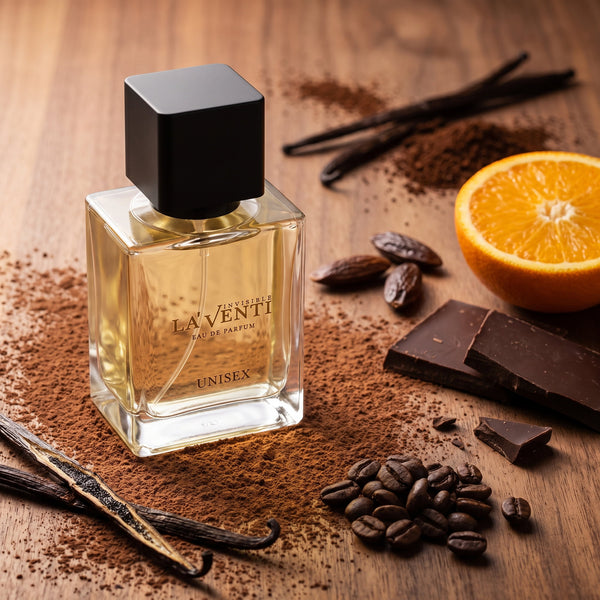 Parfum La'Venti cu note de cacao, fasole tonka si vanilie