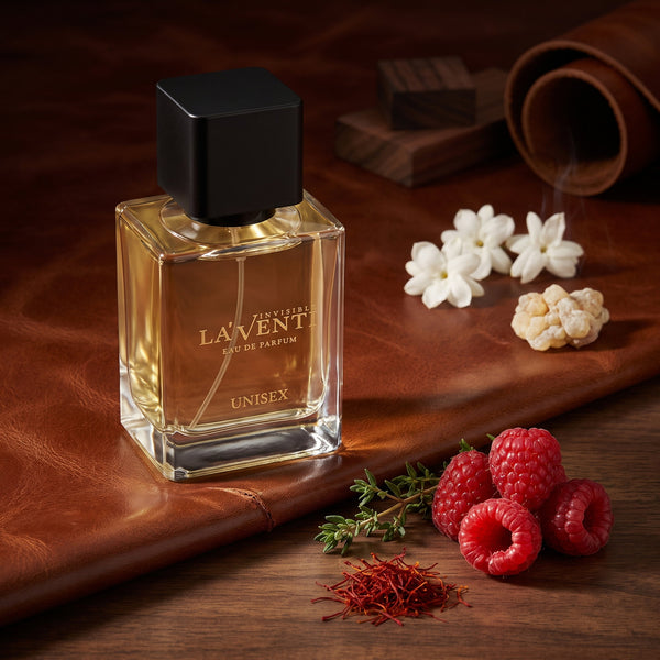 Parfum La'Venti cu note de sofran, zmeura si piele