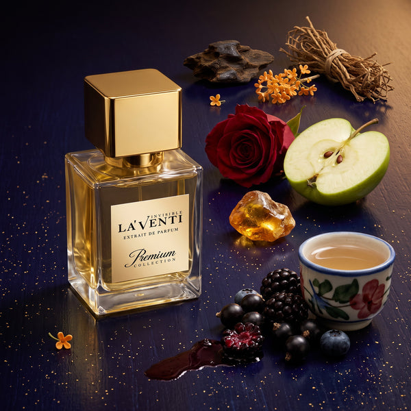 Parfum La'Venti cu note de fructe de padure, trandafir si lemn de oud