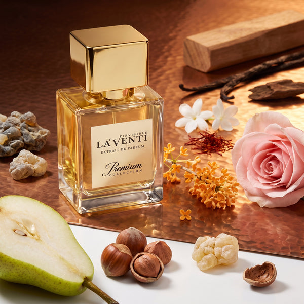 Parfum La'Venti cu note de para, osmanthus si lemn de santal