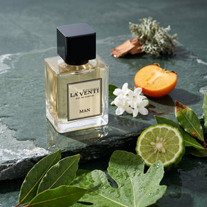 Parfum La'Venti cu note verzi, bergamota si lemn de cedru