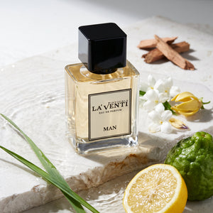 Parfum La'Venti cu note de citrice, iasomie si lemn de cedru