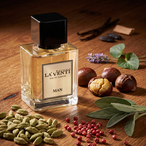 Parfum La'Venti cu note de cardamom, castane si vanilie