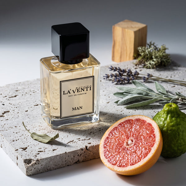 Parfum La'Venti cu note de grepfrut, salvie si lemn de ambra