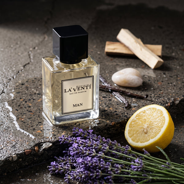 Parfum La'Venti cu note de lavanda, lamaie si vanilie
