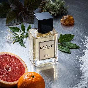 Parfum La'Venti cu note de grepfrut, mandarina si acord marin