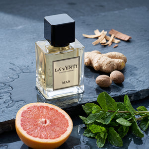 Parfum La'Venti cu note de citrice, menta si ghimbir