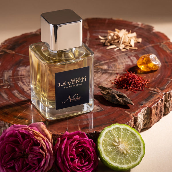 Parfum La'Venti cu note de trandafir, lemn de oud si sofran
