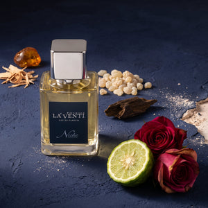 Parfum La'Venti cu note de trandafir, lemn de oud si tamaie