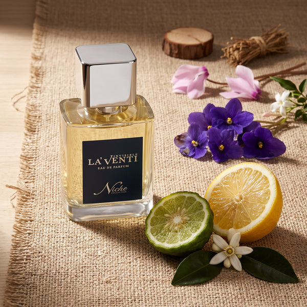 Parfum La'Venti cu note de bergamota, neroli si violete africane