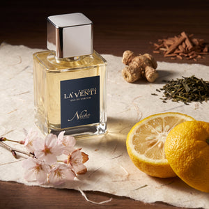 Parfum La'Venti cu note de yuzu, flori de cires si radacina de iris