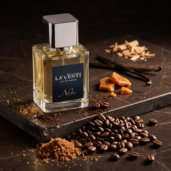 Parfum La'Venti cu note de cafea, caramel si vanilie