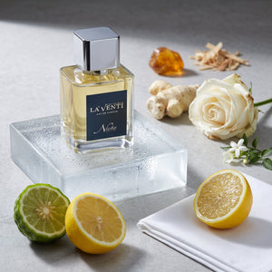 Parfum La'Venti cu note de bergamota, radacina de iris si trandafir