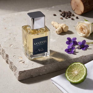 Parfum La'Venti cu note de bergamota, radacina de iris si violete