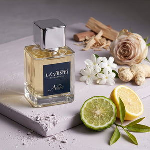 Parfum La'Venti cu note de bergamota, iasomie si radacina de iris