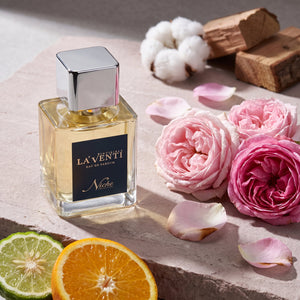 Parfum La'Venti cu note de bergamota, trandafir si lemn de cedru