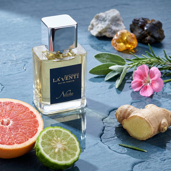 Parfum La'Venti cu note de grepfrut, salvie si rasina de ambra