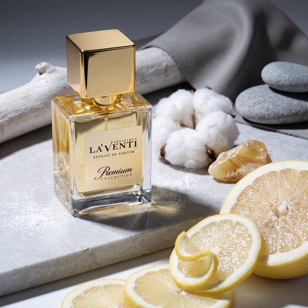 Parfum La'Venti cu note citrice transparente, mosc curat si lemn alb