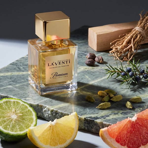 Parfum La'Venti cu note de bergamota, cardamom si ienupar