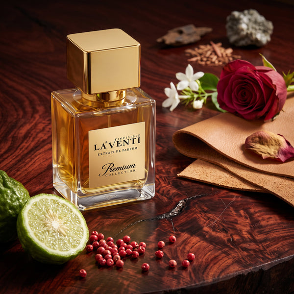 Parfum La'Venti cu note de bergamota, piele si lemn de oud