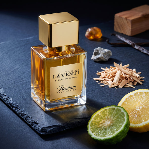 Parfum La'Venti cu note de bergamota, lemn de santal si vanilie