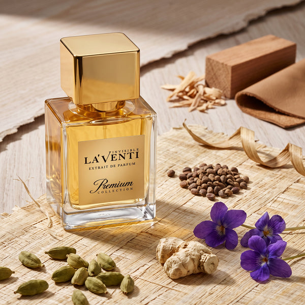 Parfum La'Venti cu note de cardamom, radacina de iris si lemn de santal