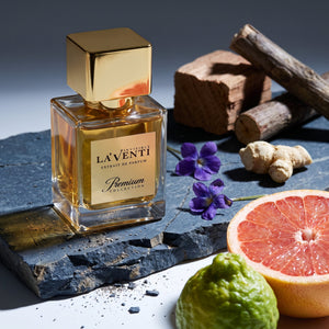 Parfum La'Venti cu note de grepfrut, violete si lemn de cedru
