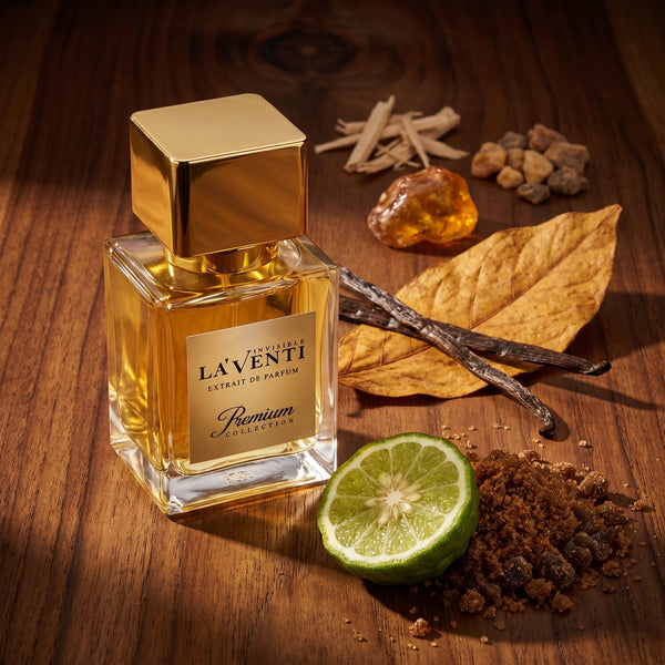 Parfum La'Venti cu note de bergamota, vanilie si lemn de santal