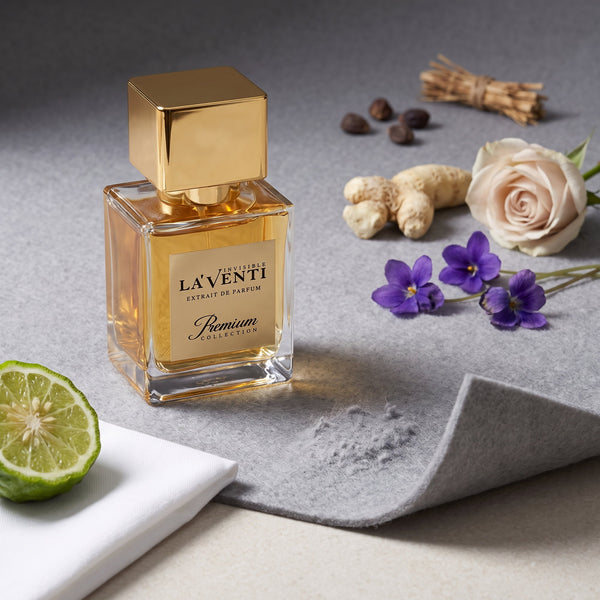 Parfum La'Venti cu note de bergamota, radacina de iris si vetiver